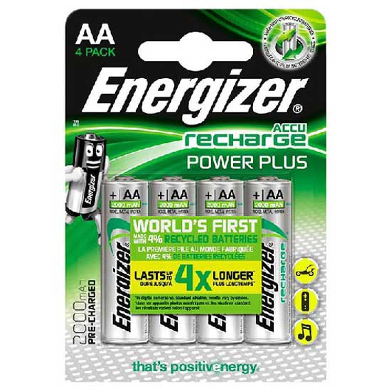 Energizer ENERGIZEREGHR6/B4 HR6 2000MaH AA Аккумуляторы 4 единицы Серебристый Black / Grey / Green