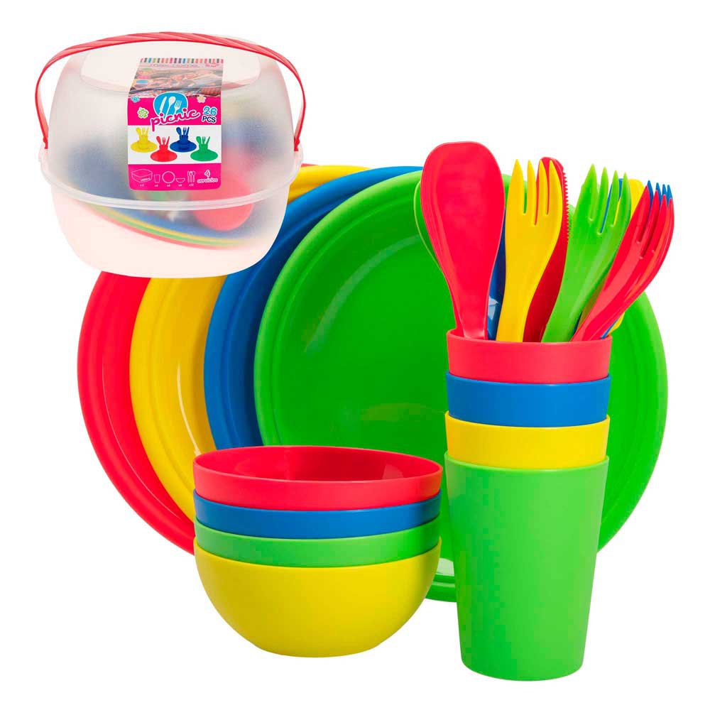 Aktive 16404 Picnic Набор посуды 4 Люди Многоцветный Multicolour 4 People