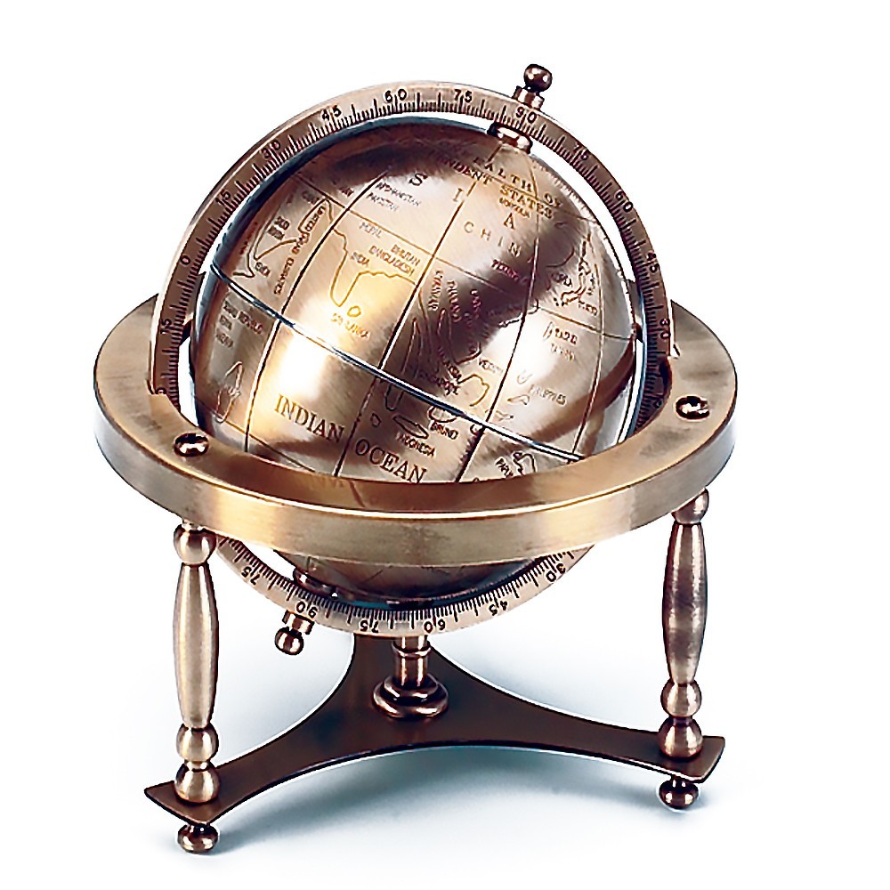 Глобус настольный из полированной латуни 13 х 16 см Foresti & Suardi MAPP011