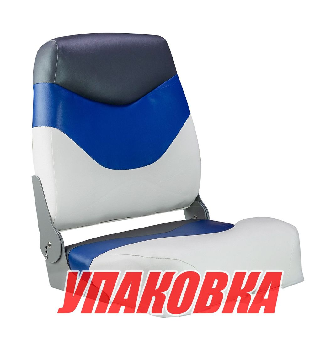 Купить Кресло мягкое складное Premium, обивка винил, цвет белый/синий/угольный, Marine Rocket (упаковка из 4 шт.) 75128WBC-MR_pkg_4 7ft.ru в интернет магазине Семь Футов