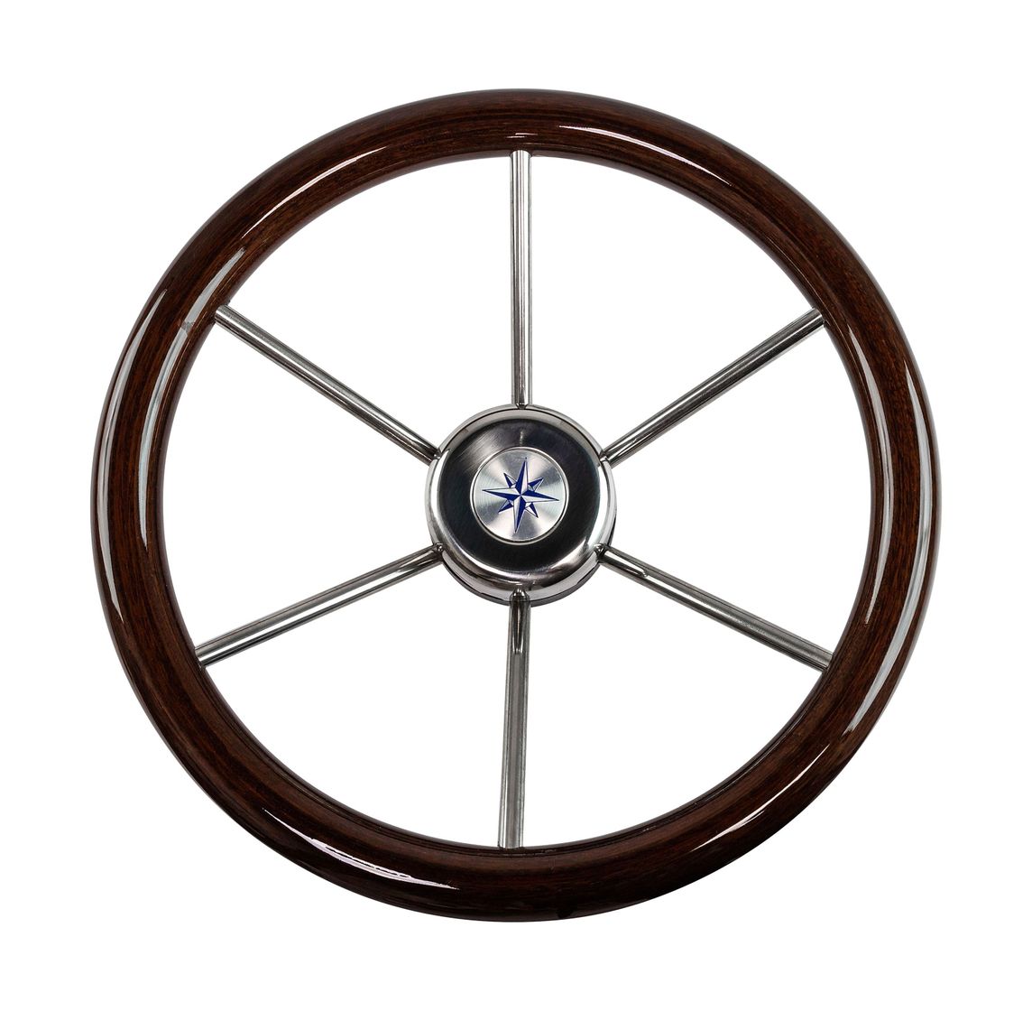 Купить Рулевое колесо LEADER WOOD деревянный обод серебряные спицы д. 360 мм Volanti Luisi VN7360-33 7ft.ru в интернет магазине Семь Футов