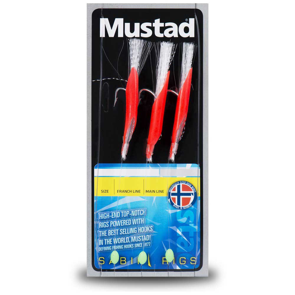 Mustad CL-RIG20-3/0-10 Daylight Рыболовное Перо Красный Fluo Red 3/0 