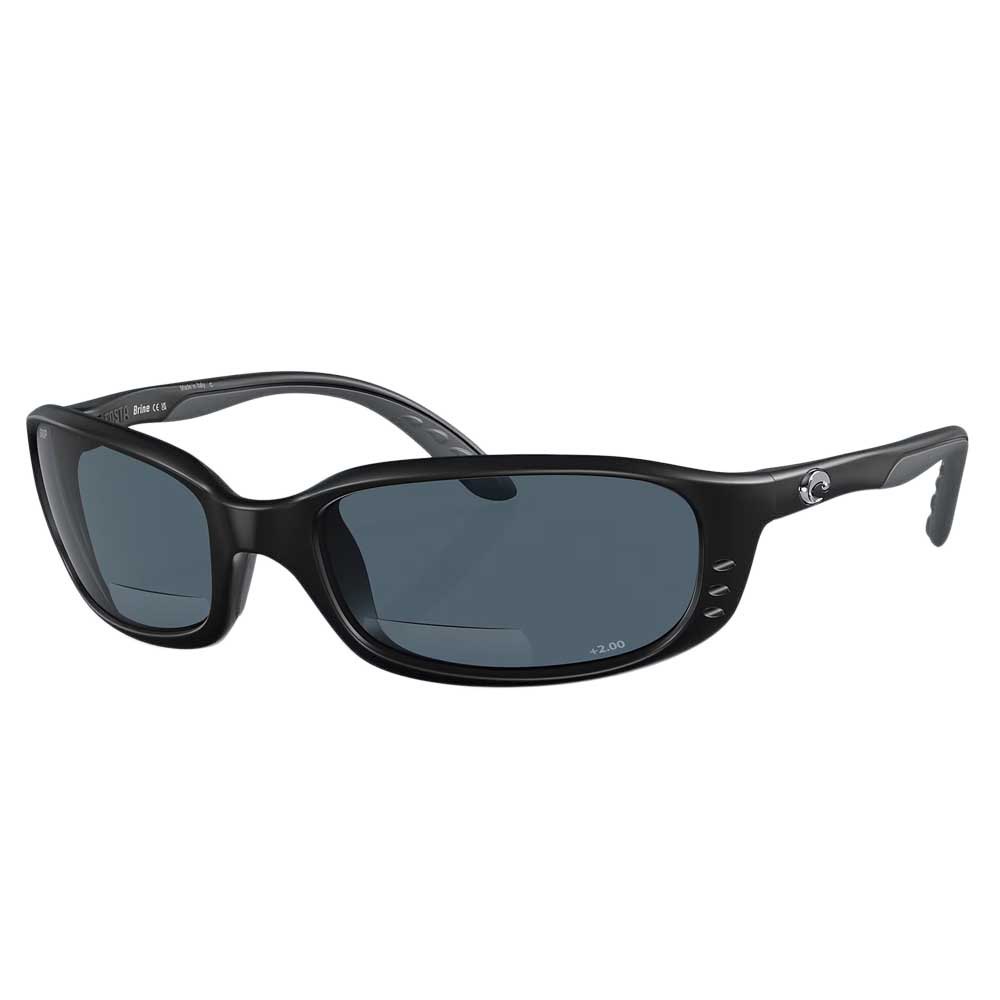 Costa 06S7001-00040459 Brine Readers Polarized Sunglasses  11 Matte Black 5 Gray 580P C-Mate 2.00/CAT3