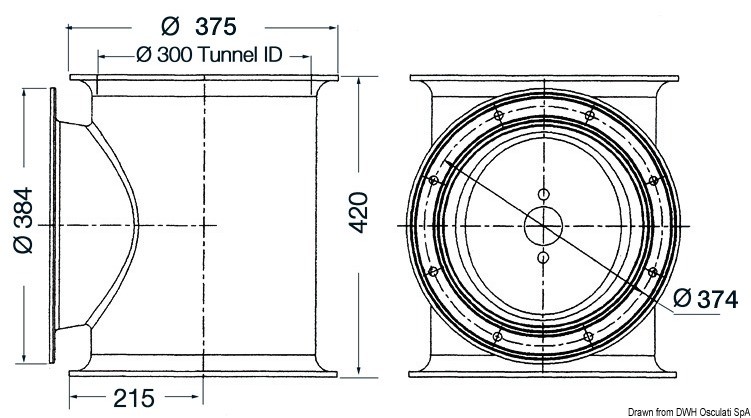 Купить Lewmar tunnel for stern thruster Ø 300 mm, 02.043.04 7ft.ru в интернет магазине Семь Футов