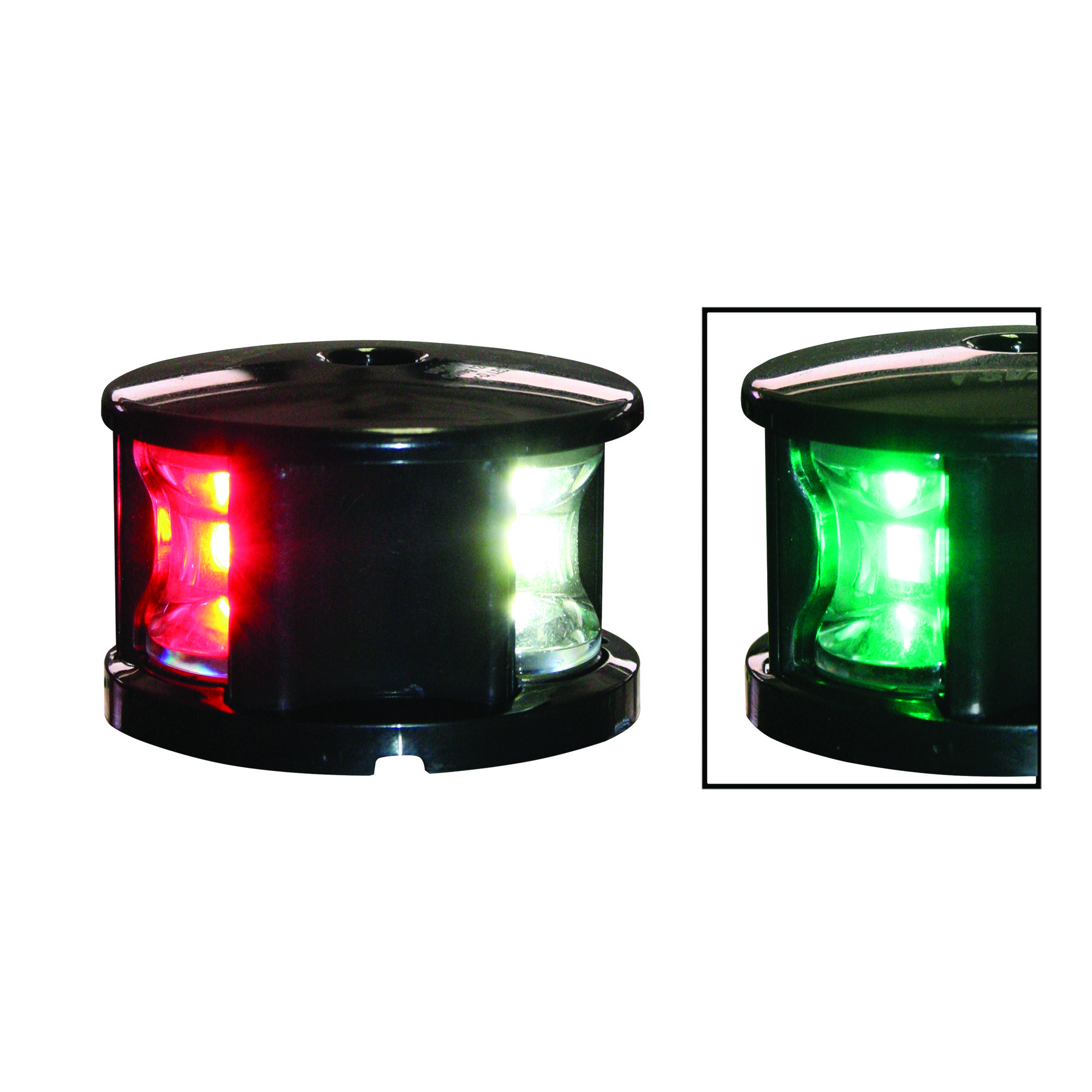 Комбинированный навигационный огонь Lalizas FOS LED 12 71309 светодиодный красный/зелёный/белый видимость 1+1+2 мили 12-15В 1,5Вт 360° для судов до 12 м чёрный корпус