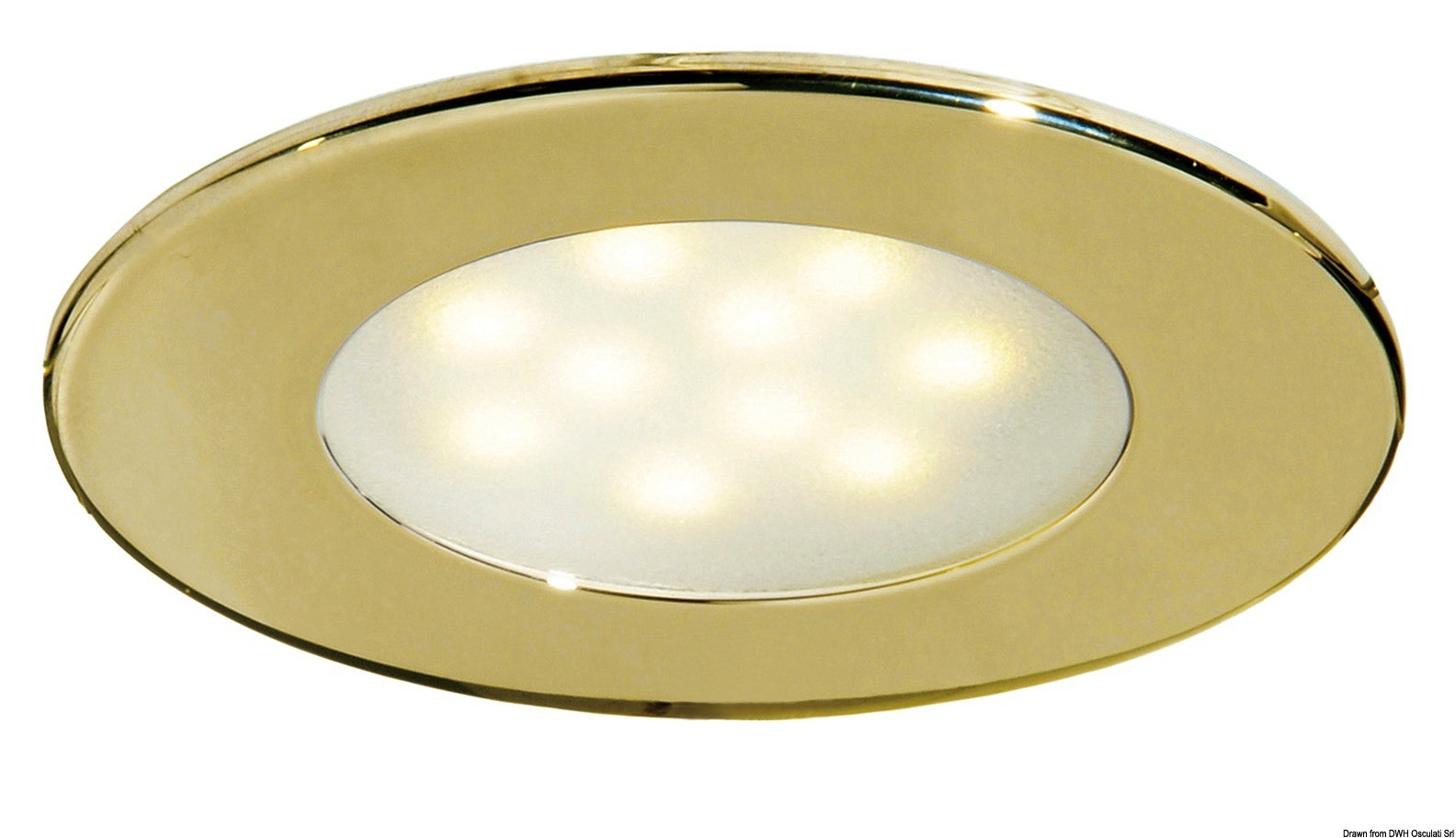 Купить Встраиваемый LED светильник позолоченный Atria 12/24В 2.4Вт 215Лм белый свет без выключателя, Osculati 13.447.06 7ft.ru в интернет магазине Семь Футов