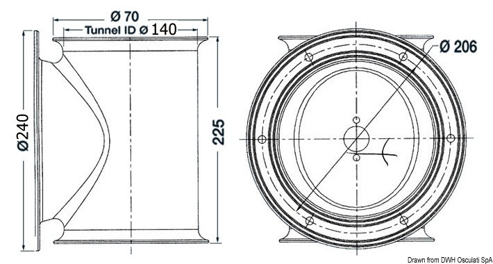 Купить Lewmar tunnel for stern thruster Ø 140 mm, 02.043.01 7ft.ru в интернет магазине Семь Футов