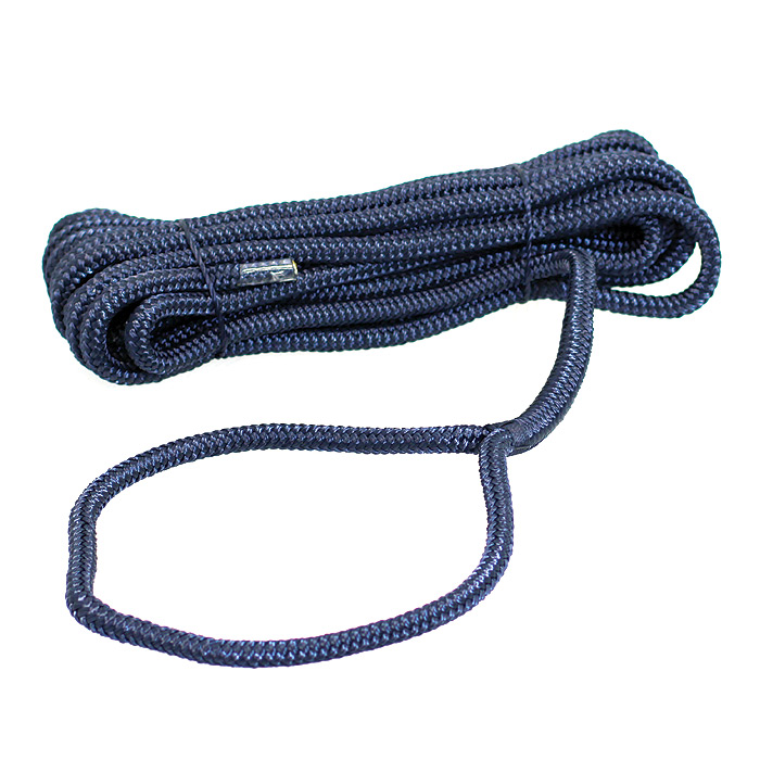 Трос швартовый с огоном Santong Rope STMLN05 Ø12ммx10м из тёмно-синего полиэстера 18-прядного плетения