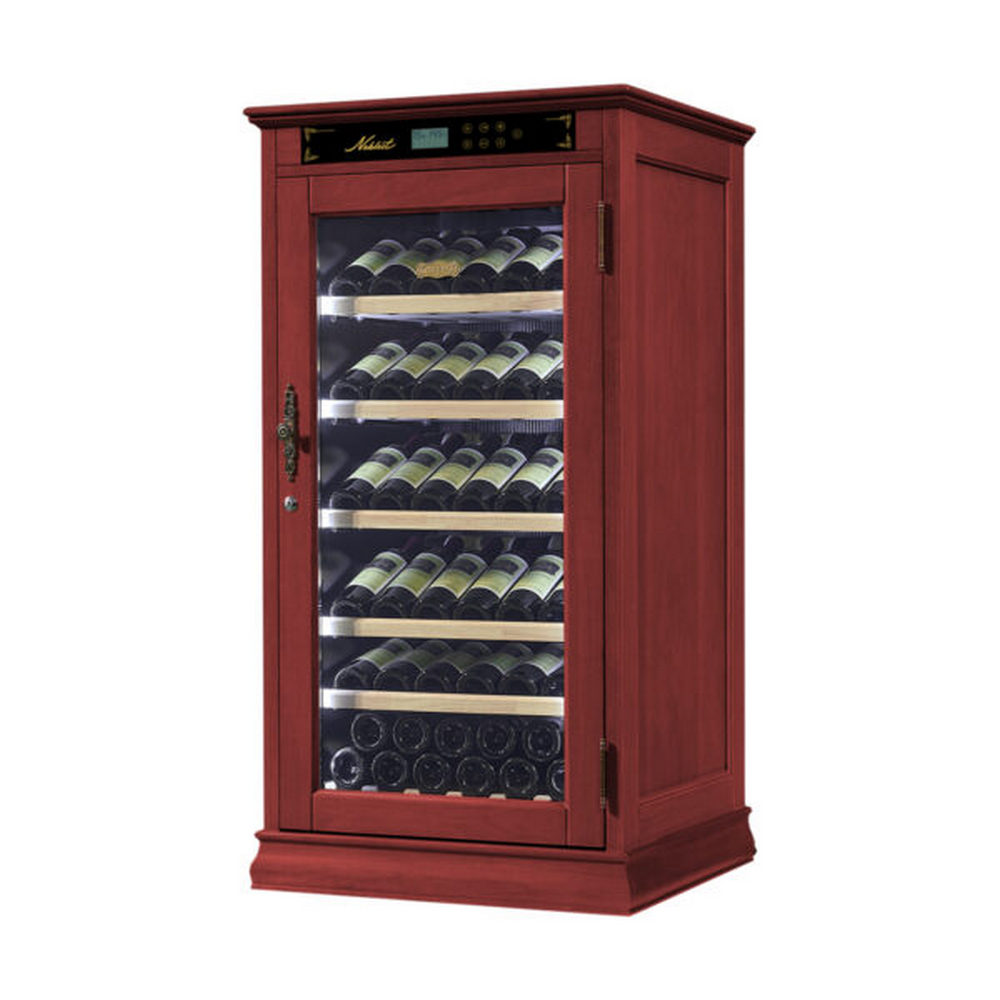 Винный шкаф однозонный отдельностоящий Libhof Noblest NR-69 Red Wine 700х650х1330мм на 69 бутылок из американского дуба "красное вино" с белой подсветкой