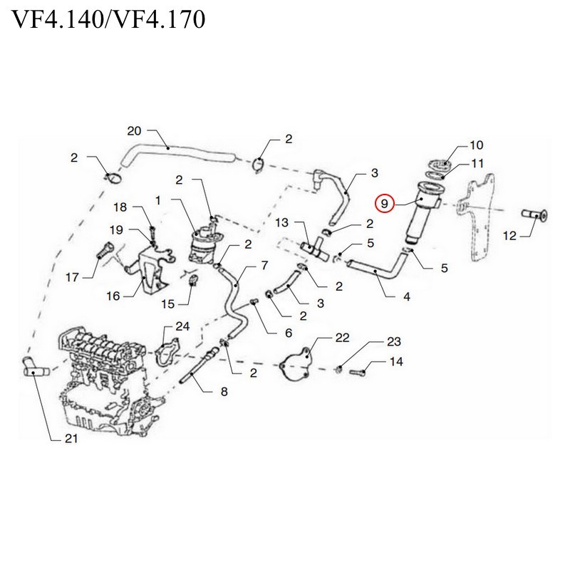 Масляная заливная горловина Vetus VFP01426 для двигателей VF4.140/VF4.170/VF5.220/VF5.250