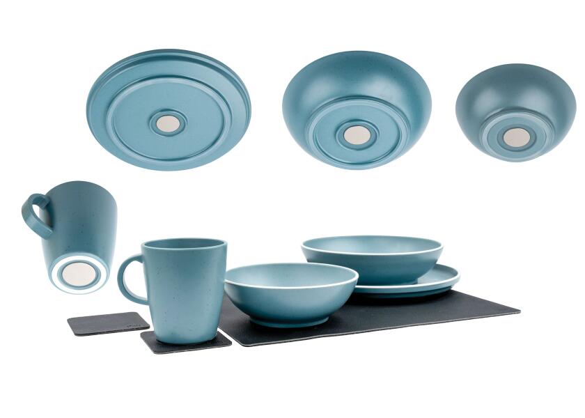 Купить SILWY Магнитный пластиковый набор посуды / синий доломит / 11 предметов 7ft.ru в интернет магазине Семь Футов