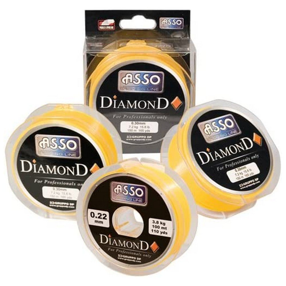 ASSO 8050043360618 Diamond 300 m Монофиламент Желтый Yellow 0.240 mm 