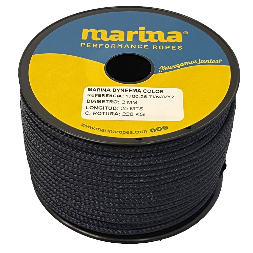 Marina performance ropes 1700.25/NAV3 Marina Dyneema Color 25 m Веревка Золотистый Navy 3 mm 