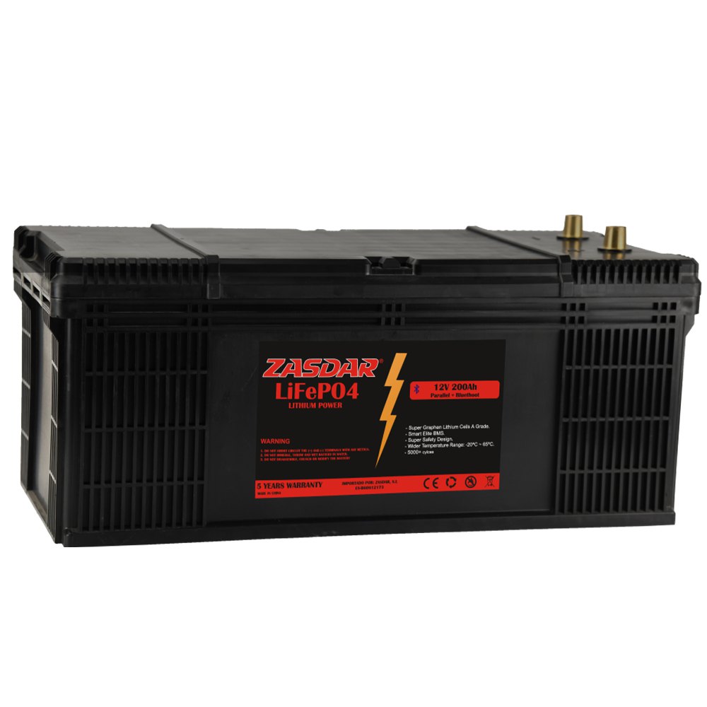 Zasdar BLF-31 Lifepo4 12V 200Ah Bluetooth Зарядное устройство литиевой батареи Черный Black