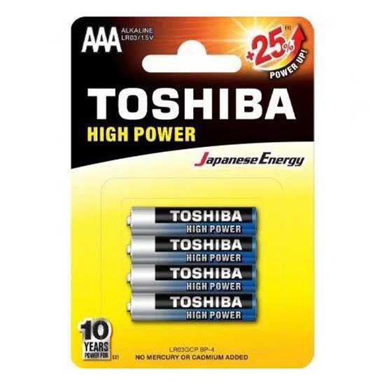 Toshiba R03AT BL4 High Power LR03 Pack Щелочные батареи типа ААА 4 единицы измерения Серебристый Silver