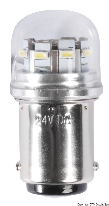 Купить Лампочка светодиодная влагозащищенная IP65 BA15D 12/24В 1.2Вт, Osculati 14.443.15 7ft.ru в интернет магазине Семь Футов