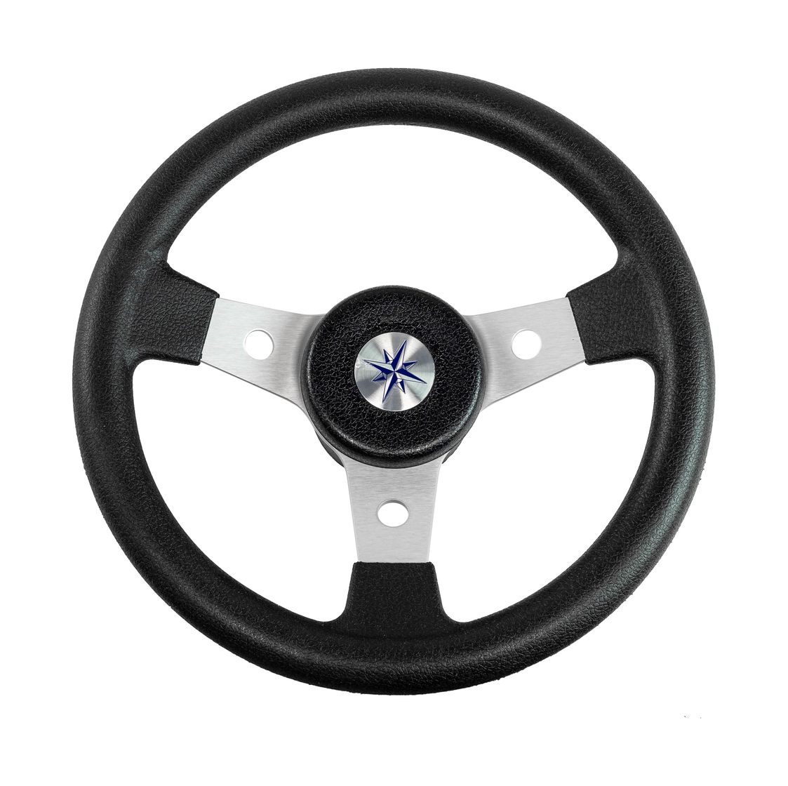 Рулевое колесо DELFINO обод черный,спицы серебряные д. 310 мм Volanti Luisi VN70103-01