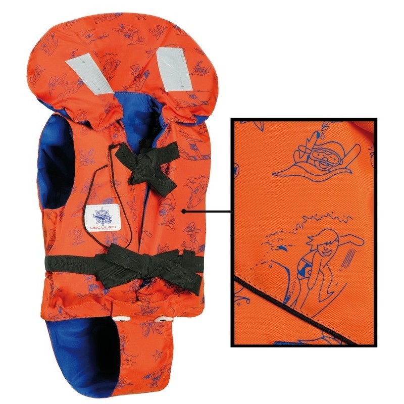 Спасательный жилет детский с паховой поддержкой и вспененным пластиком Versilia 2/7 100N H 20 - 30 кг, Osculati 22.463.60