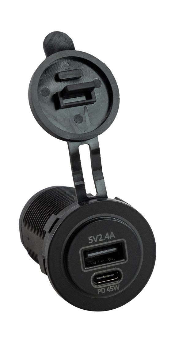 Купить Разъем USB 5В 2.1А и USB PD Type-C, 45 Вт Yih Sean AS238 7ft.ru в интернет магазине Семь Футов