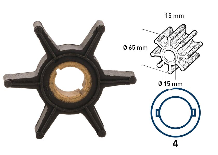 Купить Рабочее колесо / неопрен / 6 лопастей / тип 4 47582-bvs 7ft.ru в интернет магазине Семь Футов