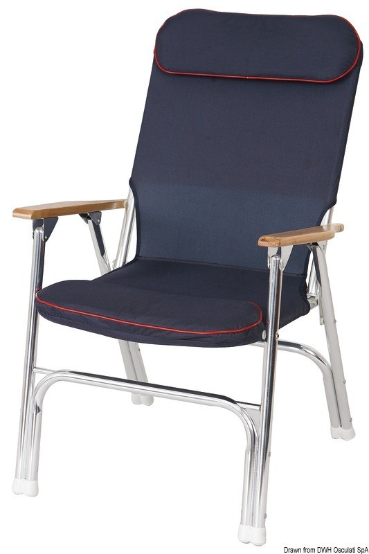 Купить Складной стул с мягкой набивкой и каркасом из анодированного алюминия 600 х 430 х 900 мм, Osculati 48.352.91 7ft.ru в интернет магазине Семь Футов