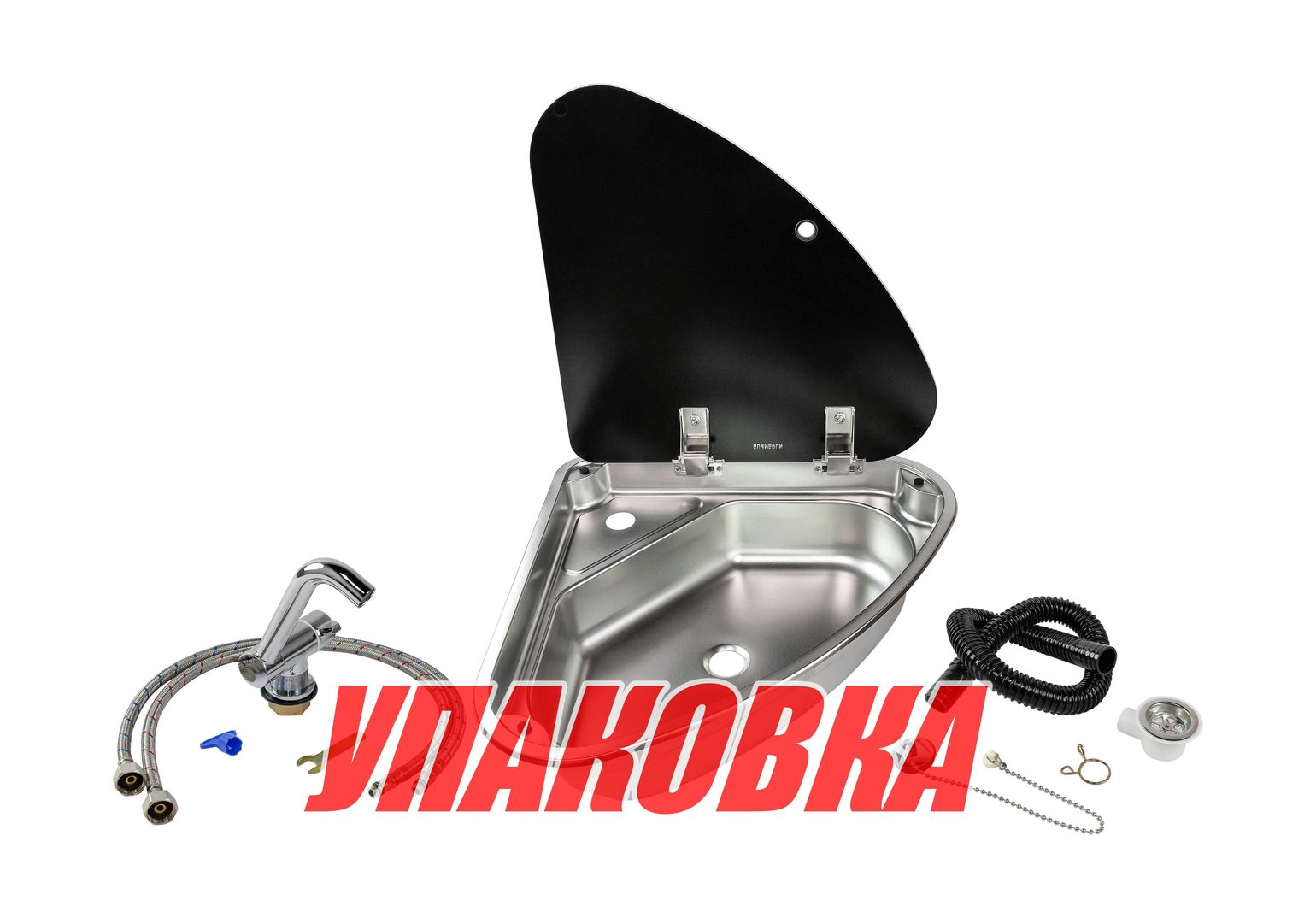 Купить Мойка угловая правая с краном и сливом (комплект MR610RS1), Marine Rocket (упаковка из 3 шт.) MR610RS1_pkg_3 7ft.ru в интернет магазине Семь Футов