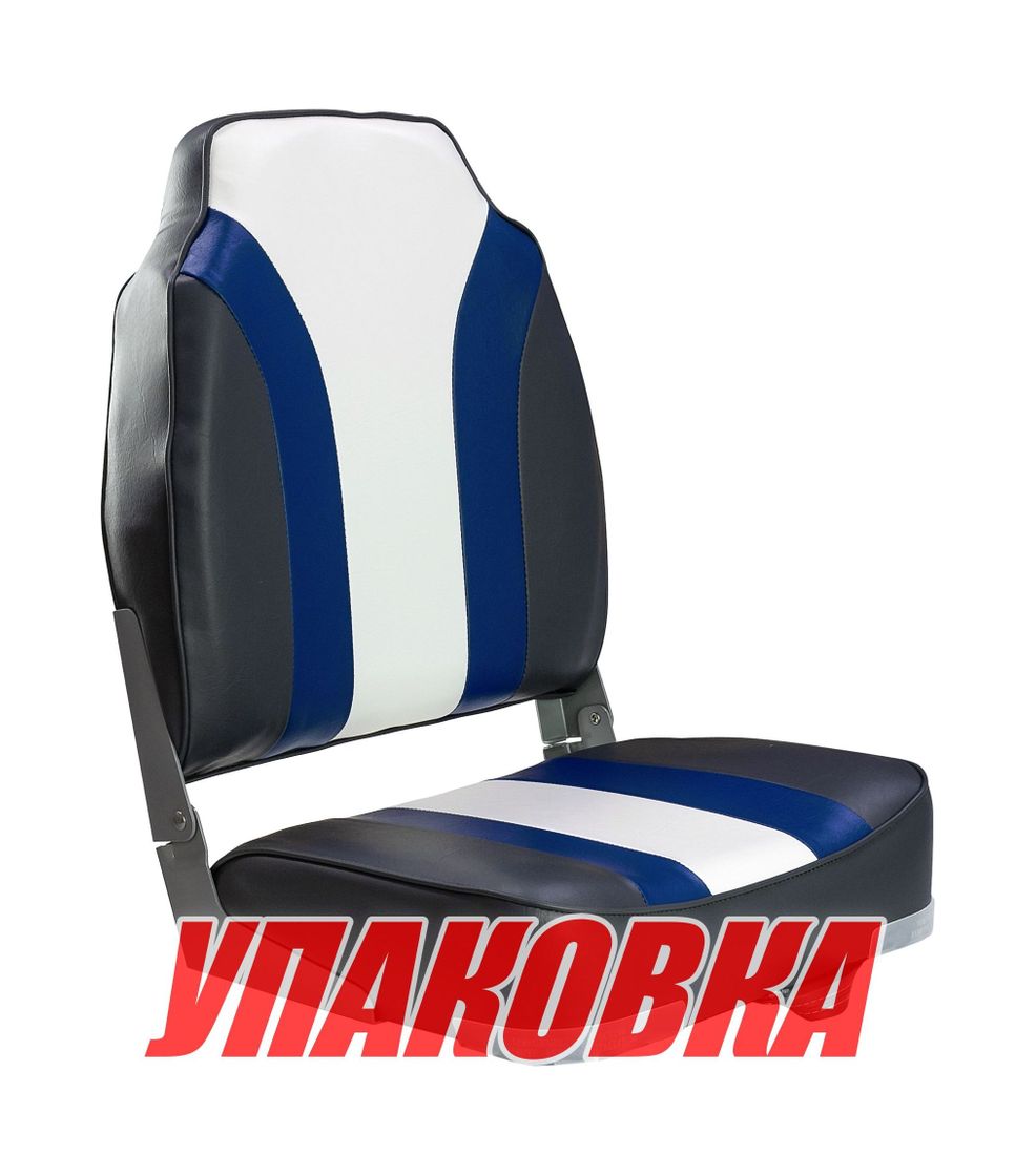 Купить Кресло мягкое складное Rainbow, обивка винил, цвет угольный/синий/белый, Marine Rocket (упаковка из 4 шт.) 75107CBW-MR_pkg_4 7ft.ru в интернет магазине Семь Футов