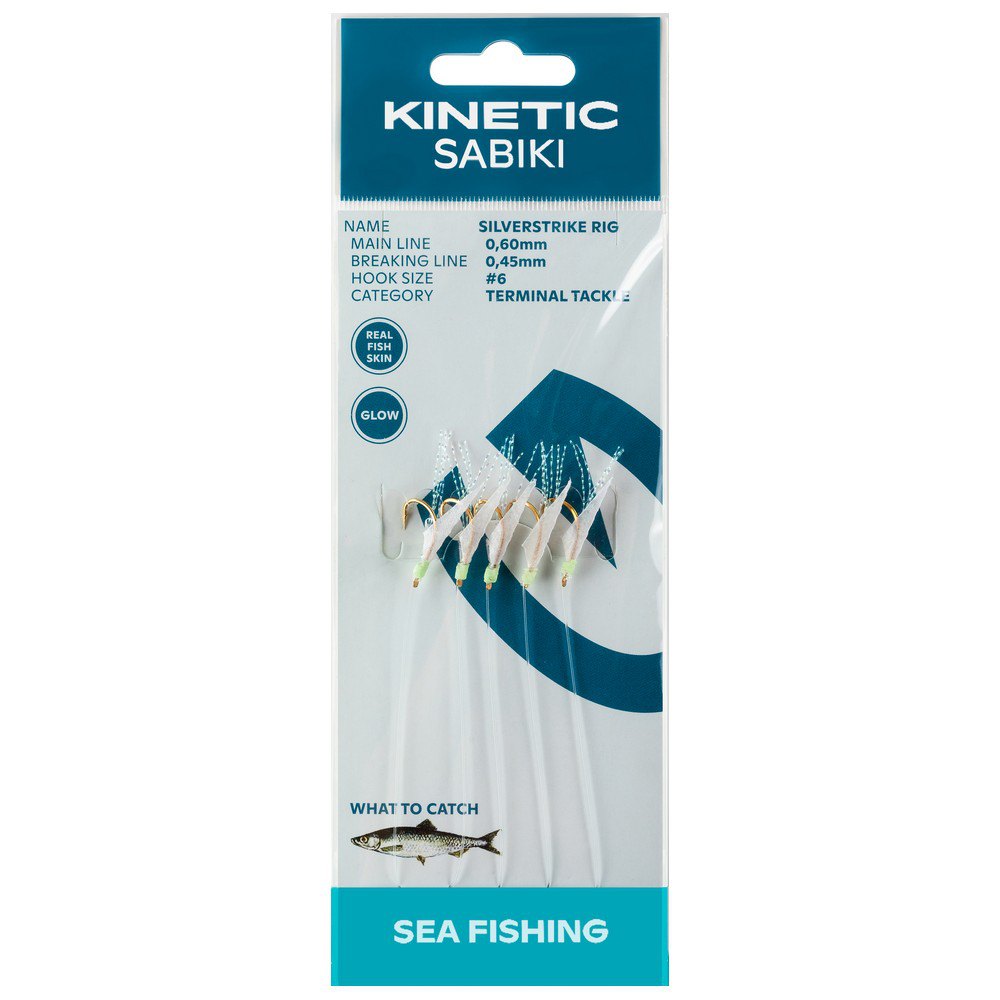 Kinetic F101-142-015 Sabiki SilverStrike Рыболовное Перо 6 Многоцветный Fishskin / Flash