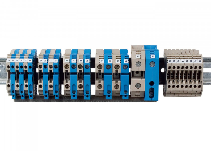 Купить Клеммные колодки / Сечение провода: 2,5 мм²; Цвет: Синий 7ft.ru в интернет магазине Семь Футов
