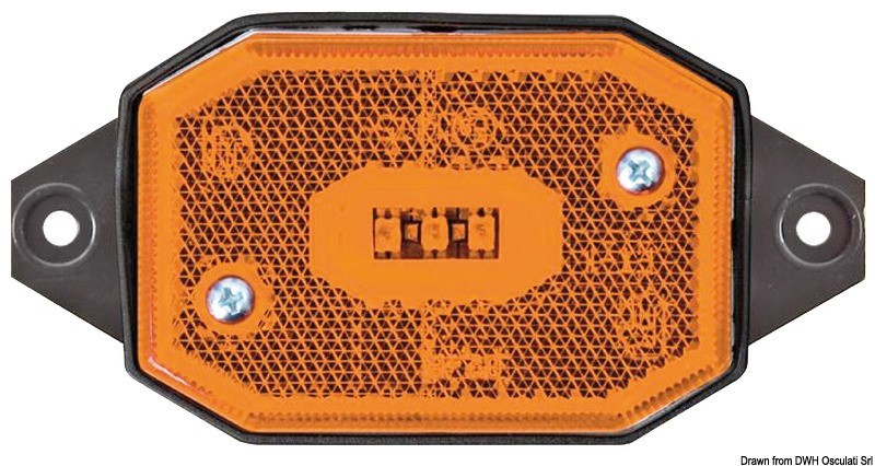 Купить Габаритный светодиодный фонарь с кронштейном 12 / 24 B, Osculati 02.021.52 боковой оранжевый цвет 7ft.ru в интернет магазине Семь Футов
