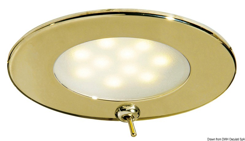 Купить Встраиваемый LED светильник позолоченный Atria 12/24В 2.4Вт 215Лм белый свет c выключателем, Osculati 13.447.07 7ft.ru в интернет магазине Семь Футов