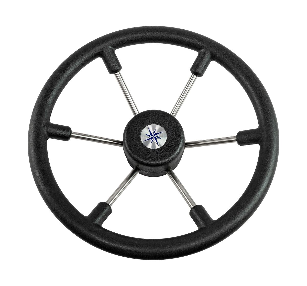 Рулевое колесо LEADER TANEGUM черный обод серебряные спицы д. 360 мм Volanti Luisi VN7360-01