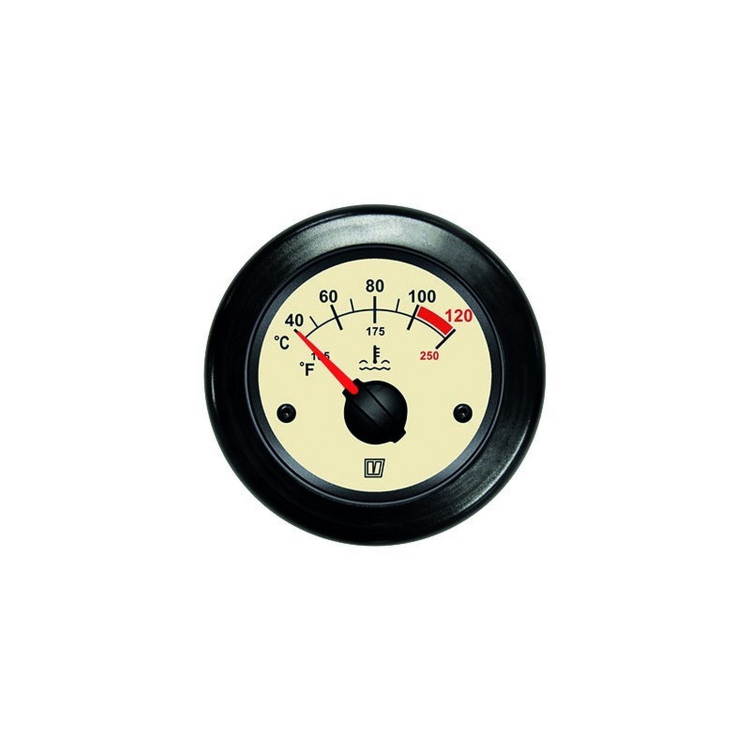 Индикатор температуры охлаждающей жидкости Vetus TEMPN 63 мм 12/24 В 40°C - 120°C кремовый