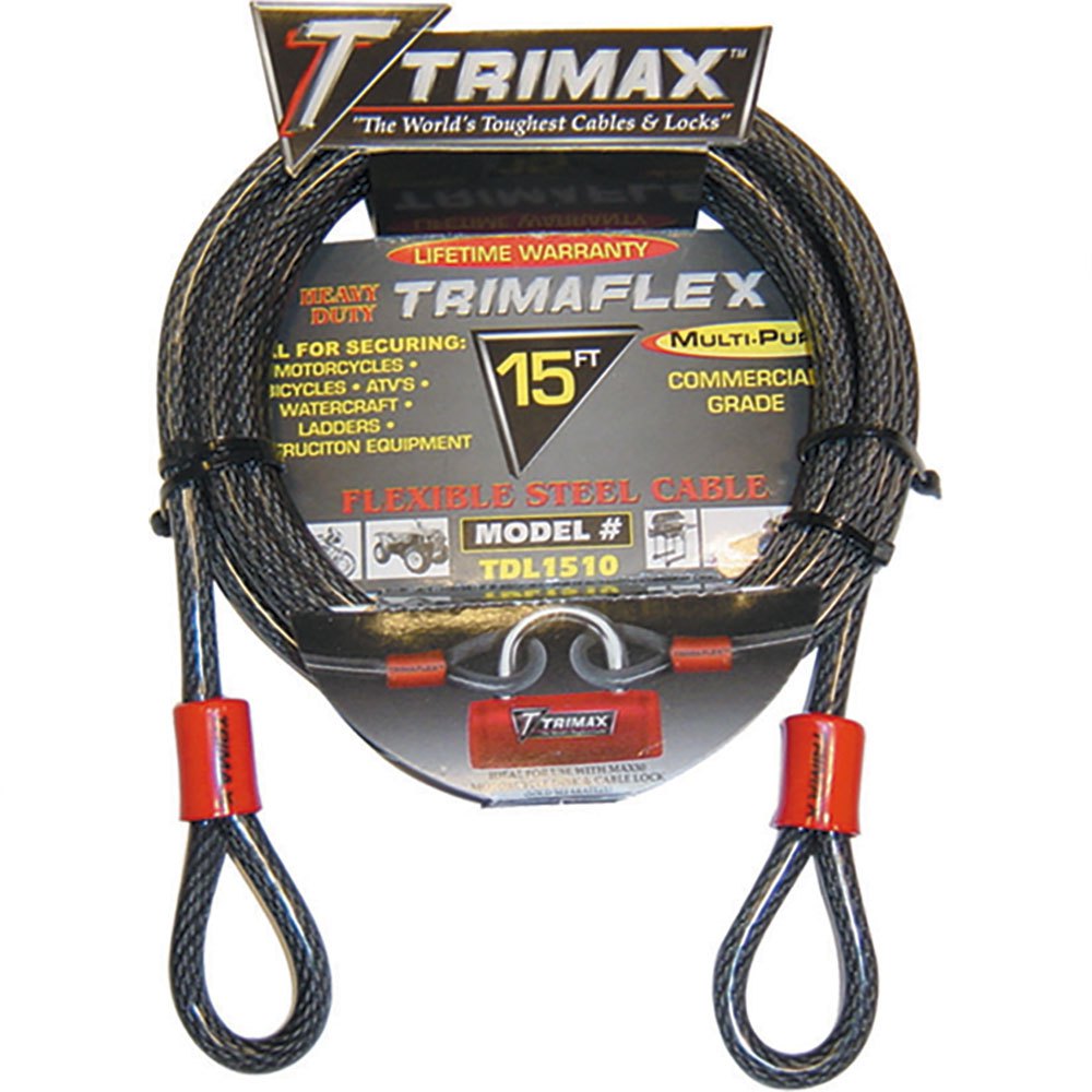 Trimax locks 255-TDL1510 Quadra Braid Trimaflex Кабель 15´ Черный