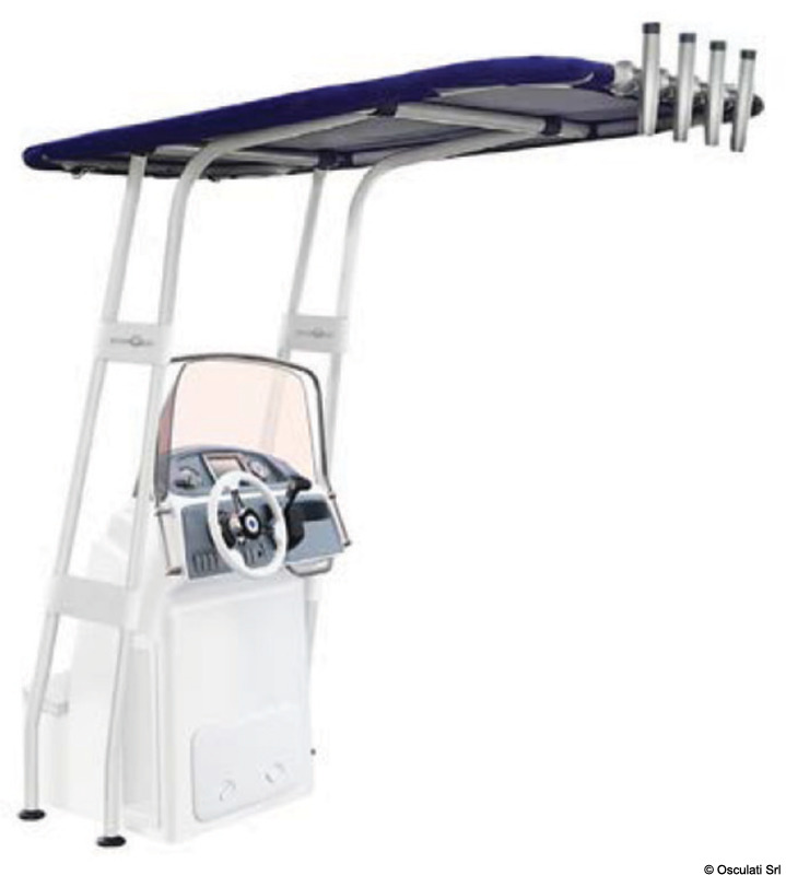 Купить Professional T-Top 2000x1600 white / blue fabric, Osculati 48.195.05 7ft.ru в интернет магазине Семь Футов