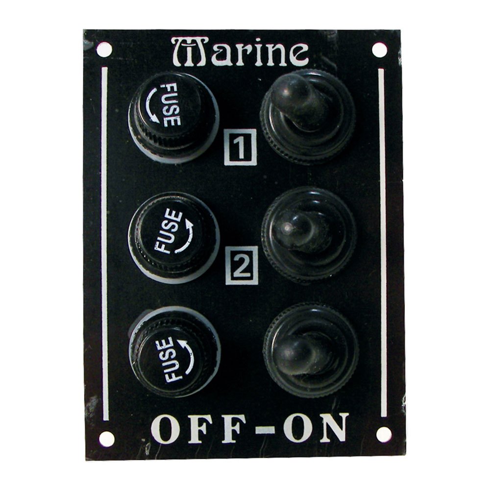 Marine town 3939223 Патрон плавкого предохранителя 3 Электрическая панель переключателей Серебристый Black 95 x 70 mm 