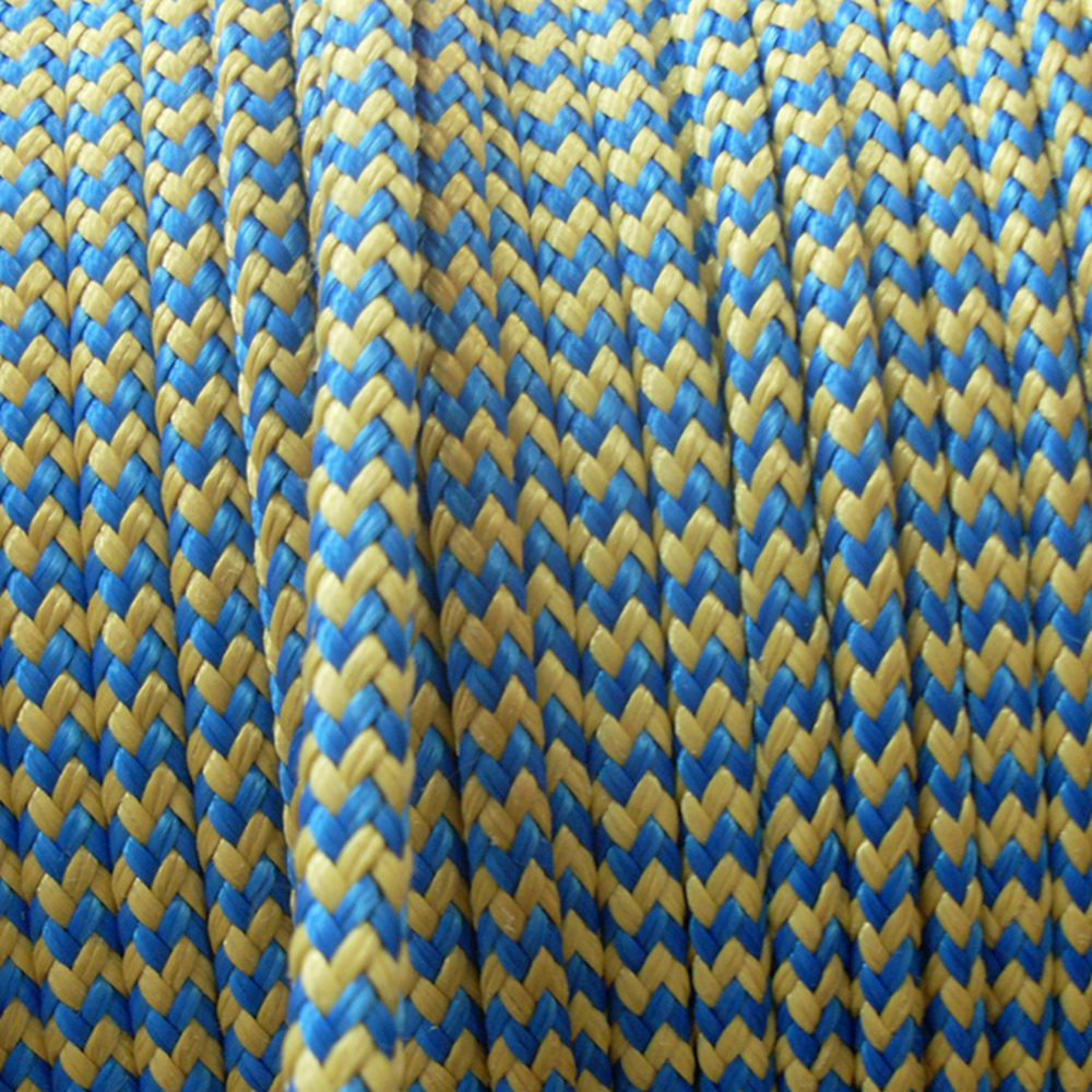 Трос плетеный плоский из полиэстера высокой прочности Pes HT и Кевлар Benvenuti 47504 Ø4мм синий/желтый