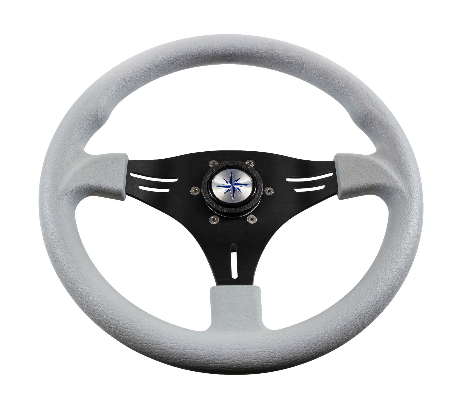 Купить Рулевое колесо MANTA обод серый, спицы черные д. 355 мм Volanti Luisi VN70552-03 7ft.ru в интернет магазине Семь Футов