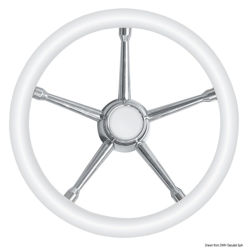 Купить A soft polyurethane steering wheel white/SS 350 mm, 45.135.03 7ft.ru в интернет магазине Семь Футов