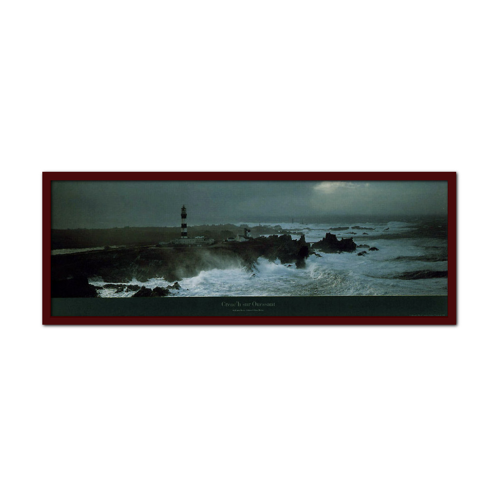 Постер Маяк Креак в Уэссане "Creac'h sur Ouessant" Филиппа Плиссона Art Boat/OE 521.01.044MС 52x150cм в коричневой рамке с веревкой