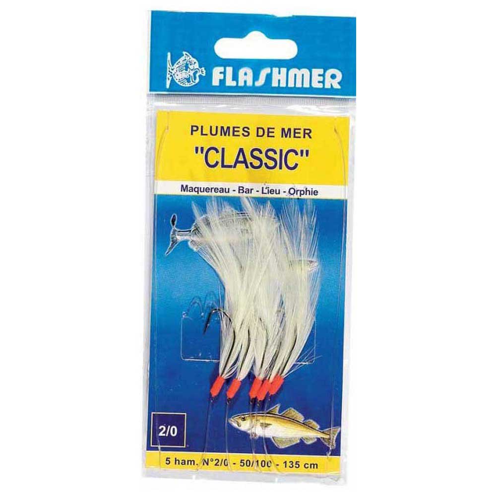 Flashmer PO3C Classic Рыболовное Перо 3 крючки Белая Red / Yellow 1/0 