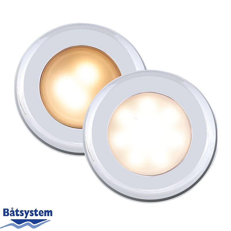 Светильник точечный врезной Batsystem Frilight Nova SMD 9475CSVV 8-30 В 2 Вт 2400K/3000K хромированный с выключателем тёплый белый/белый свет