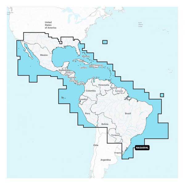 Navionics 010-C1364-30 Большой Sa004L Мексика Карибский бассейн Бразилия Морская карта Multicolor