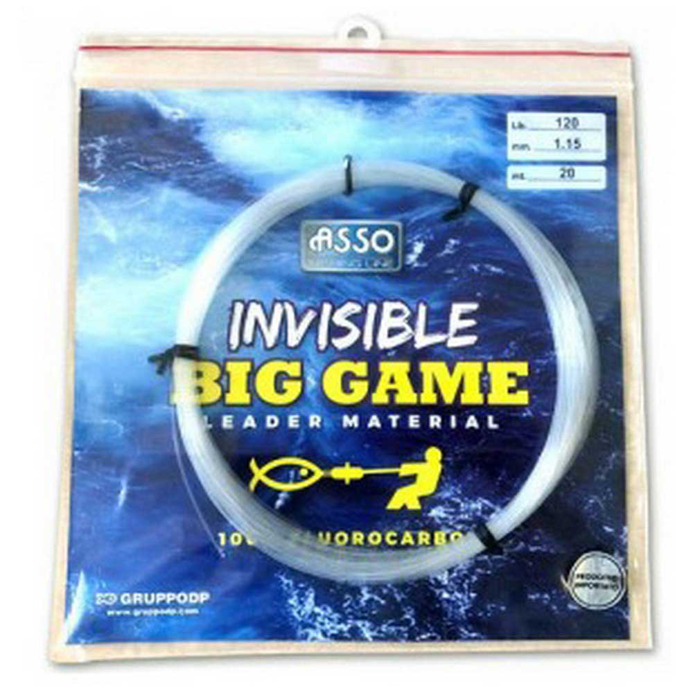 ASSO 8050043363114 Invisible Big Game 20 m Фторуглерод Бесцветный White 0.600 mm 