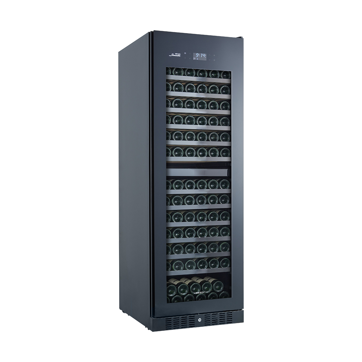 Винный шкаф двухзонный компрессорный Libhof Sommelier SRD-164 Black 595х680х1770мм на 164 бутылки черный встраиваемый/отдельностоящий