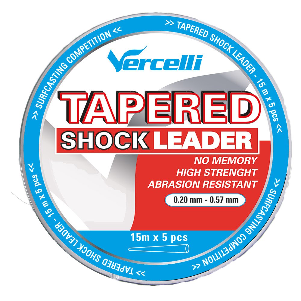 Vercelli LVPT520 Tapered Shock Leader 15 M 5 единицы Бесцветный Clear 0.200-0.570 mm 