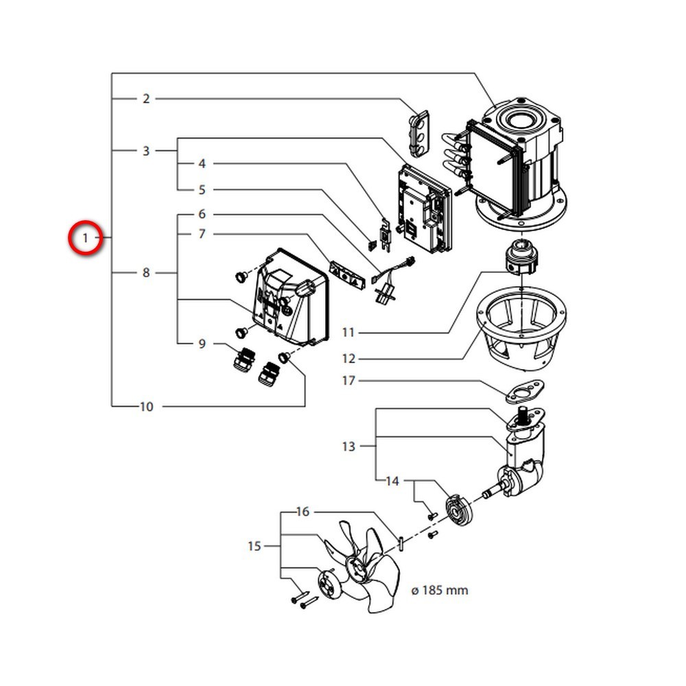 Электродвигатель в сборе Vetus BPA0651 для ПУ BOWA0651