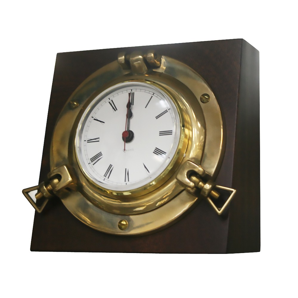Часы настольные «Иллюминатор» из дерева и латуни 13 х 13 см Foresti & Suardi 616-C
