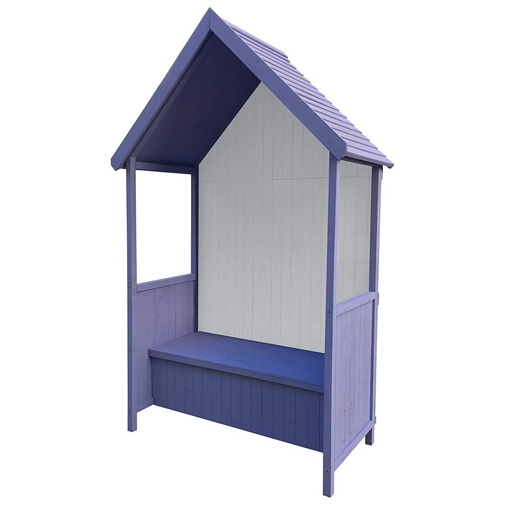 Gardiun KNH1113 Alice Деревянная скамья с навесом Голубой Purple 137 x 75 x 223 cm