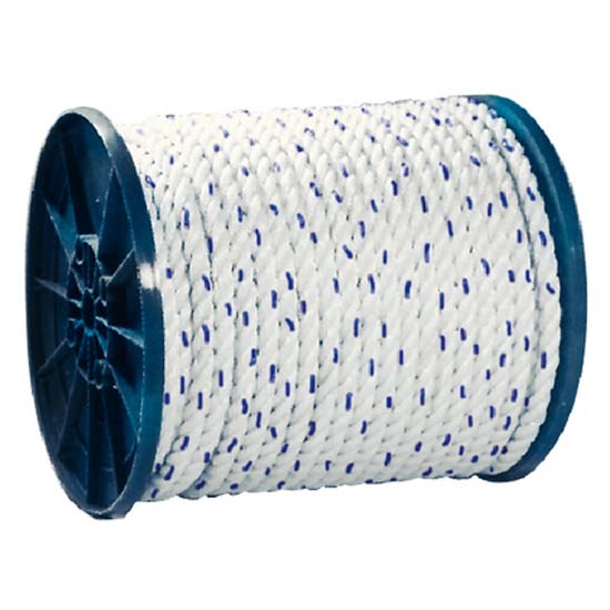 Seachoice 50-47870 Premium 3 Strand Braided Nylon Rope Белая White / Blue 25 mm x 183 m 